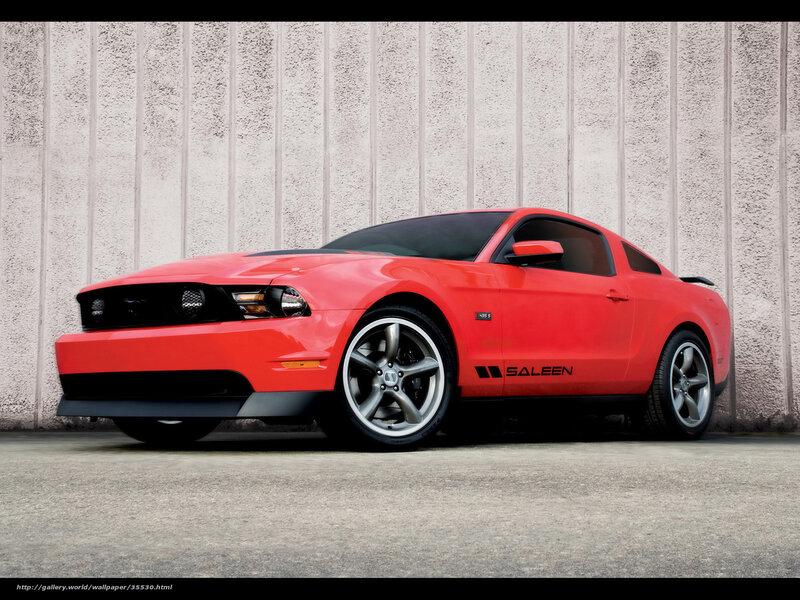 Red Ford Mustang — Dramatic, Photograph, Car, Wall