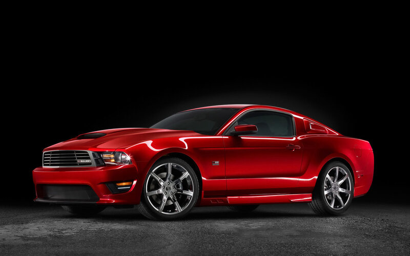 Red Ford Mustang — Dramatic, Photograph, Car, Wheel, Grille