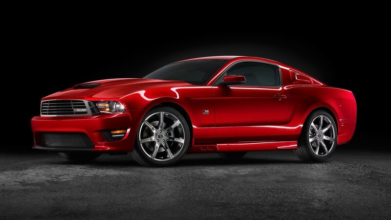 Red Ford Mustang — Dramatic, Photograph, Car, Wheel, Headlight, Black