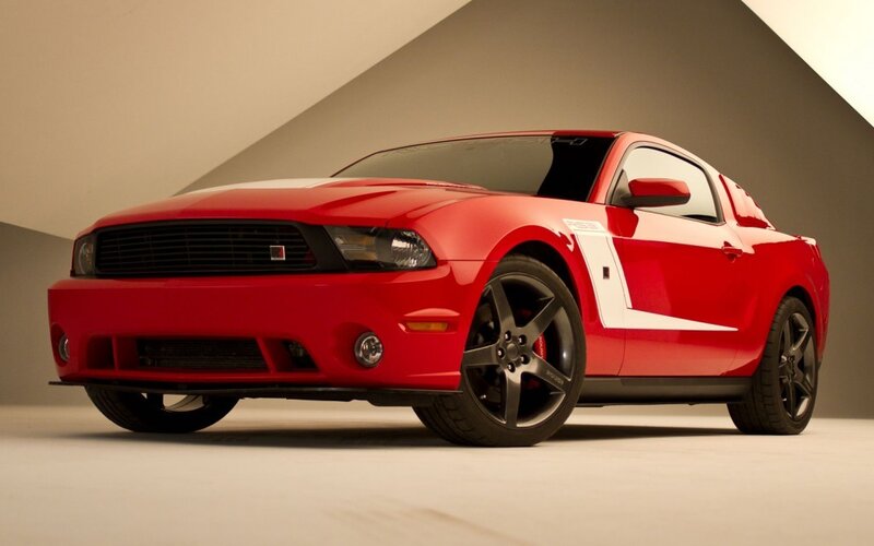 Red Ford Mustang — Dramatic