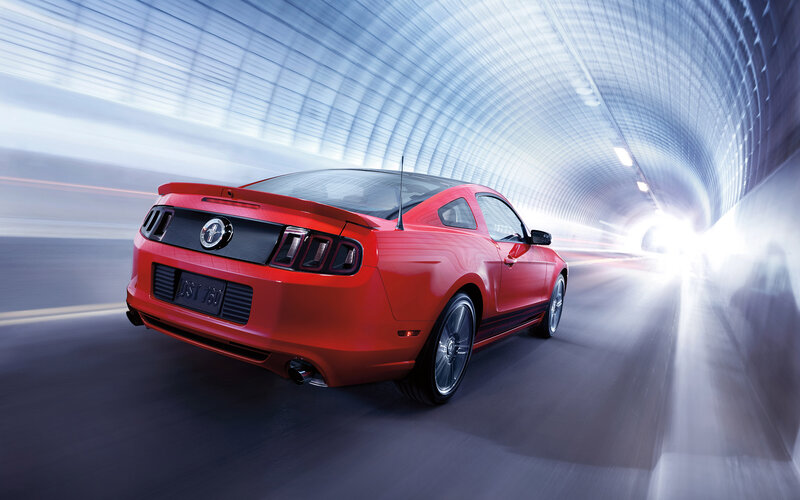 Red Ford Mustang — Dynamic, Photograph