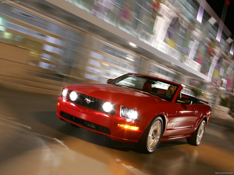 Red Ford Mustang GT convertible