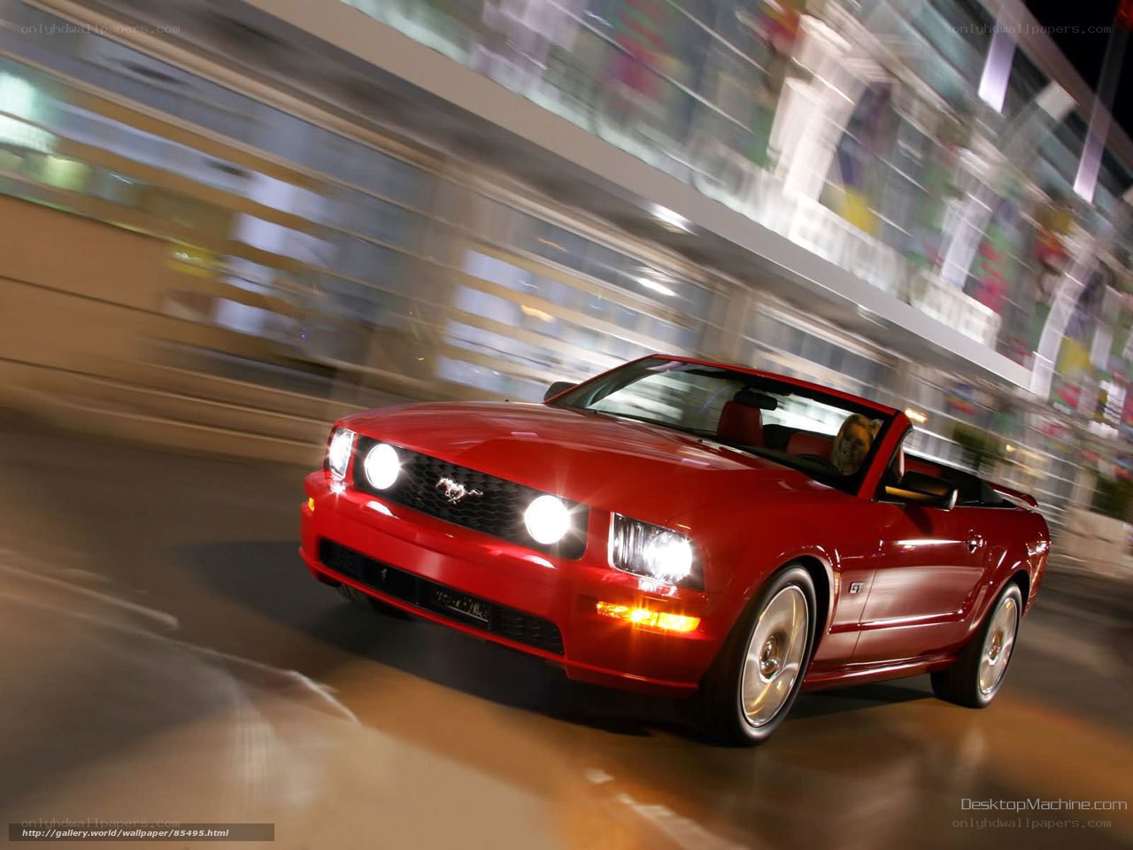 Red Ford Mustang GT convertible
