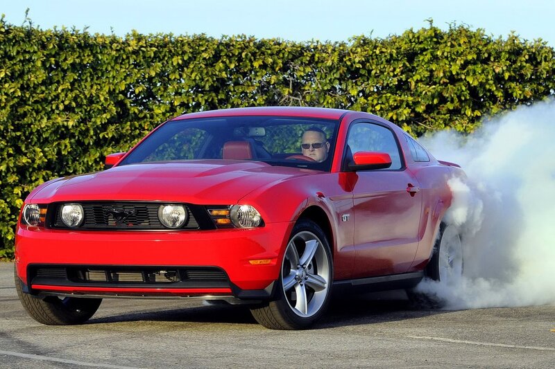 Red Ford Mustang Gt — Dramatic, Afternoon