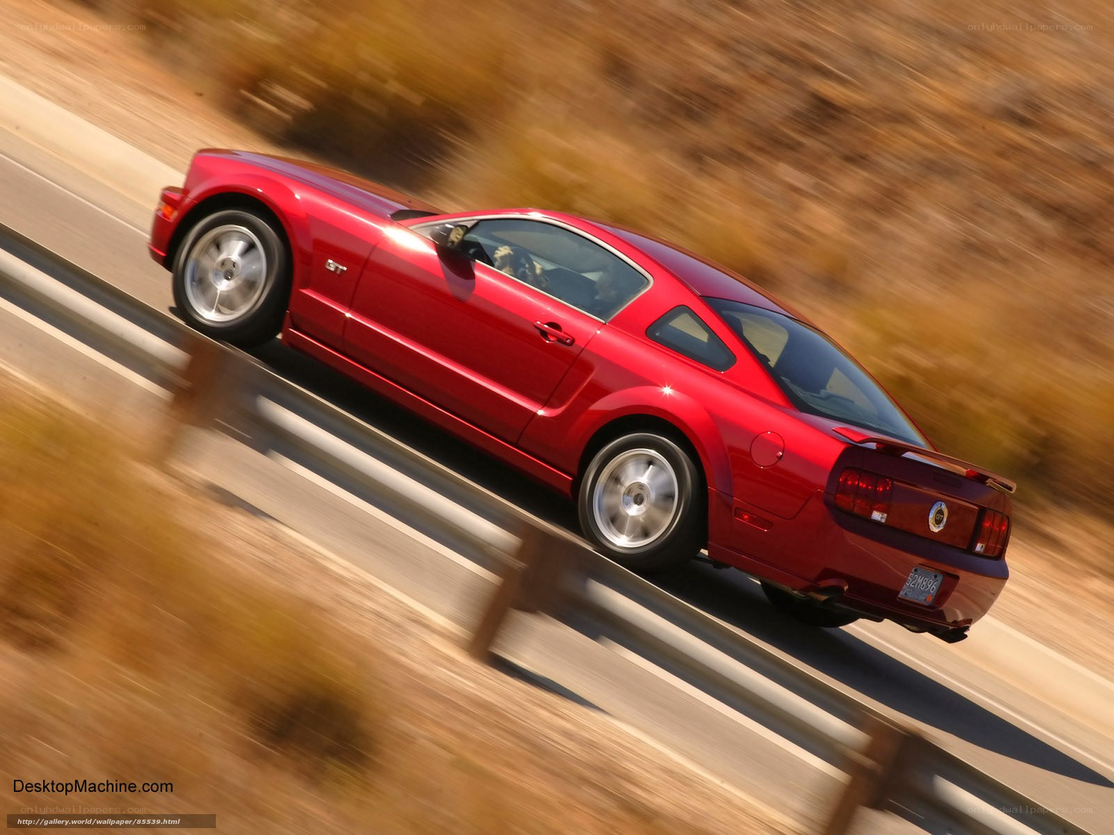 Red Ford Mustang GT in motion