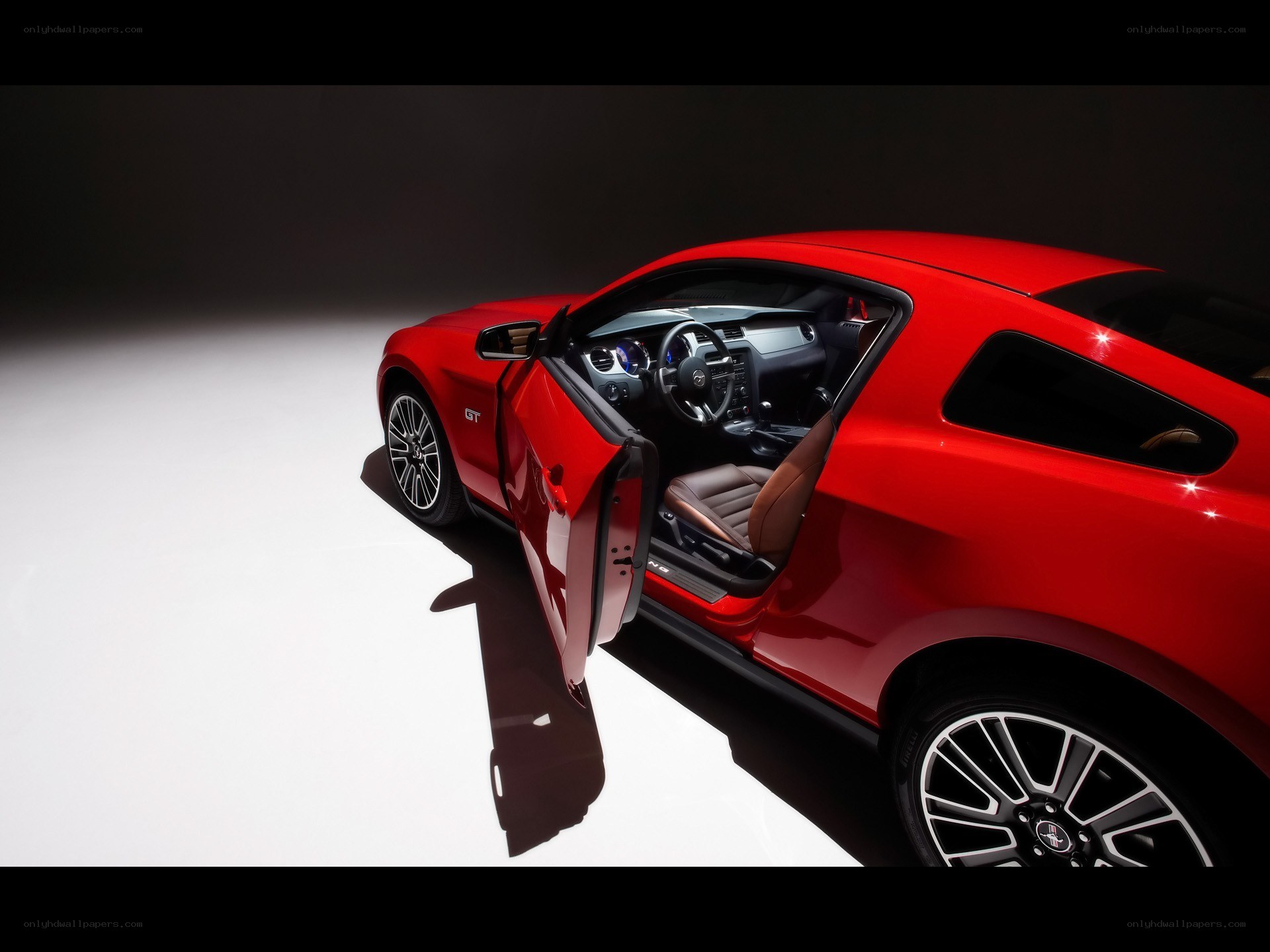 Red Ford Mustang GT interior