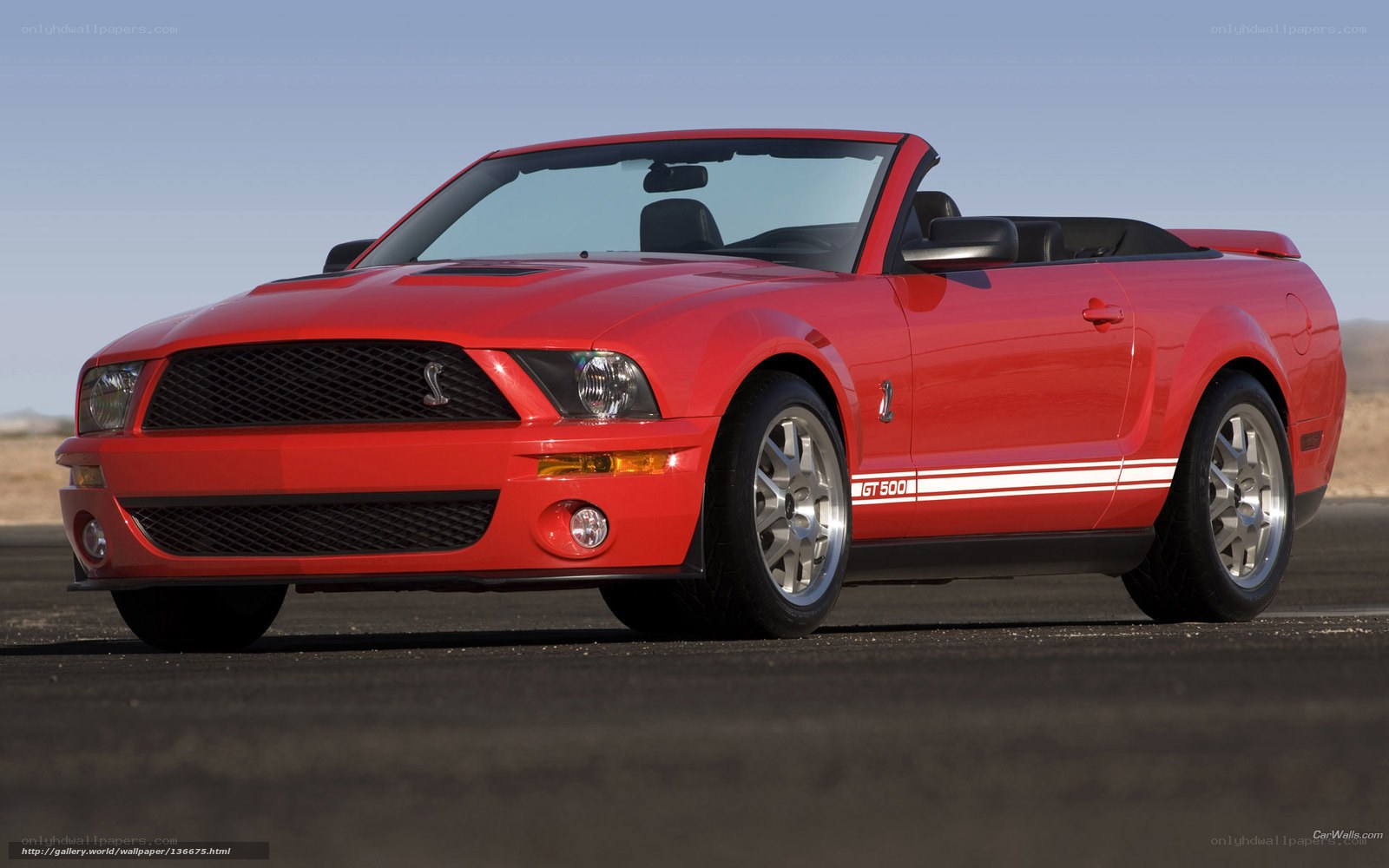 Red Ford Mustang GT500 Convertible