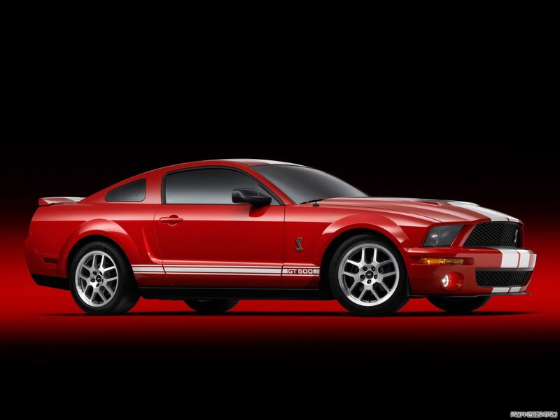 Red Ford Mustang Gt500 — Dramatic, Photograph, Car, Stripes