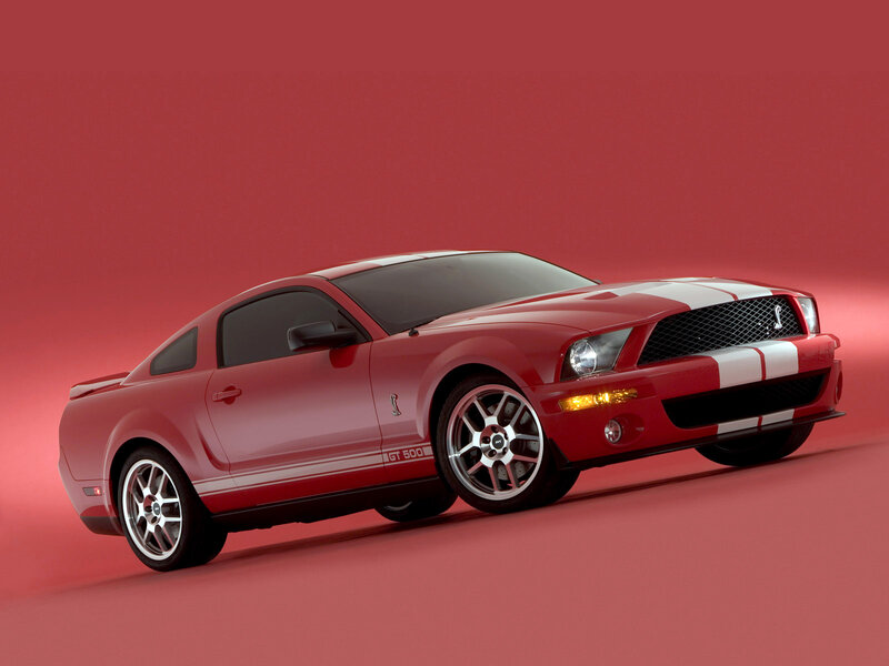 Red Ford Mustang Gt500 — Dramatic, Photograph, Car