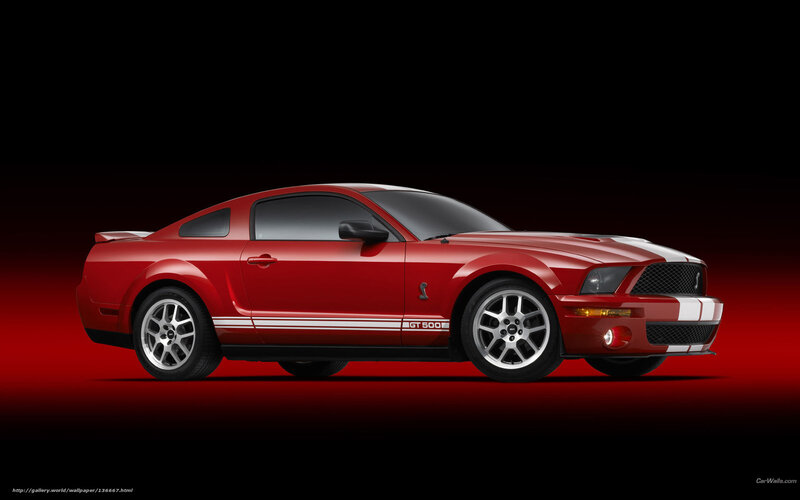 Red Ford Mustang Gt500 — Dramatic