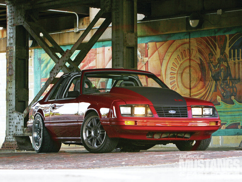 Red Ford Mustang Lx