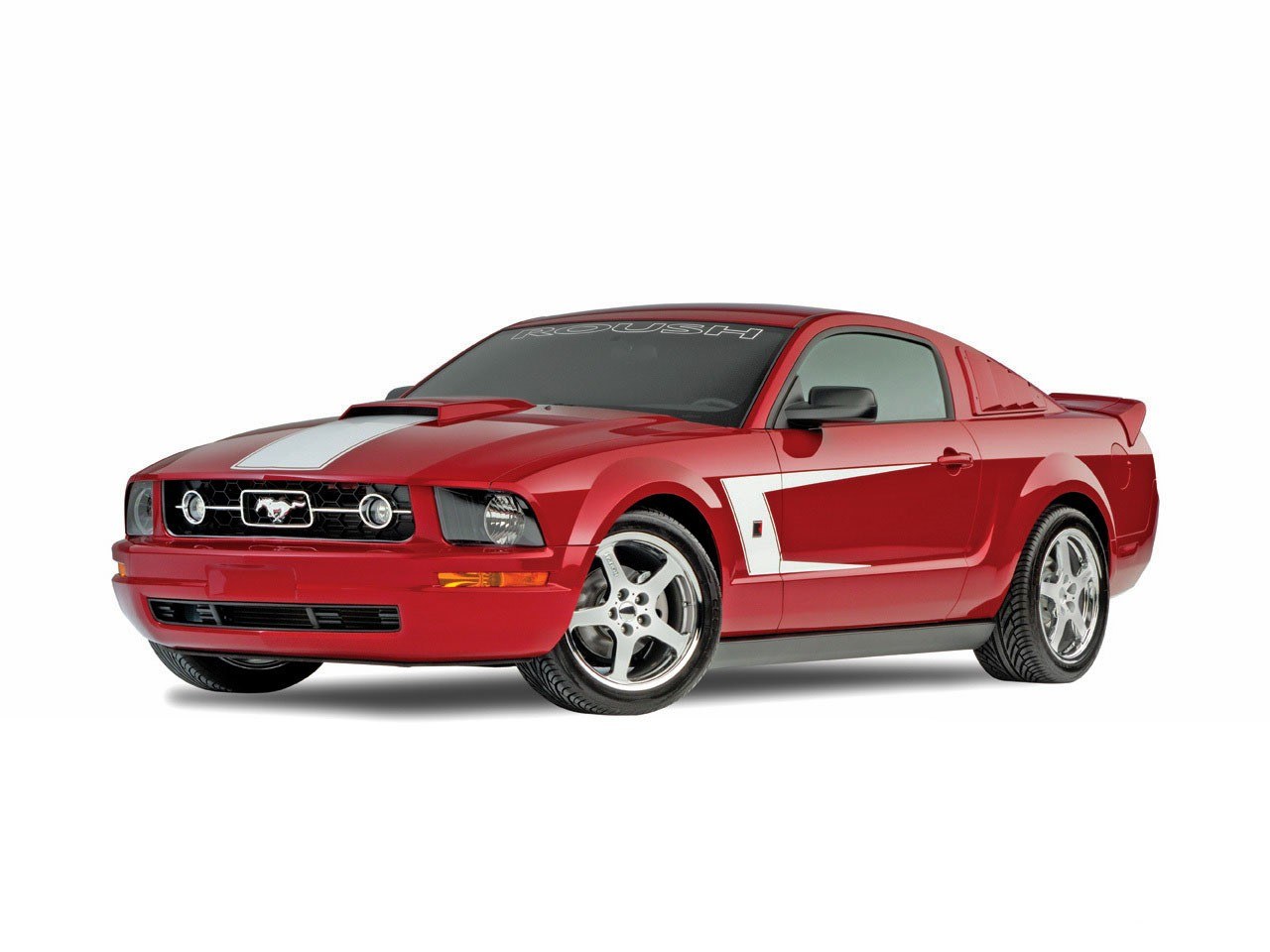 Red Ford Mustang Roush