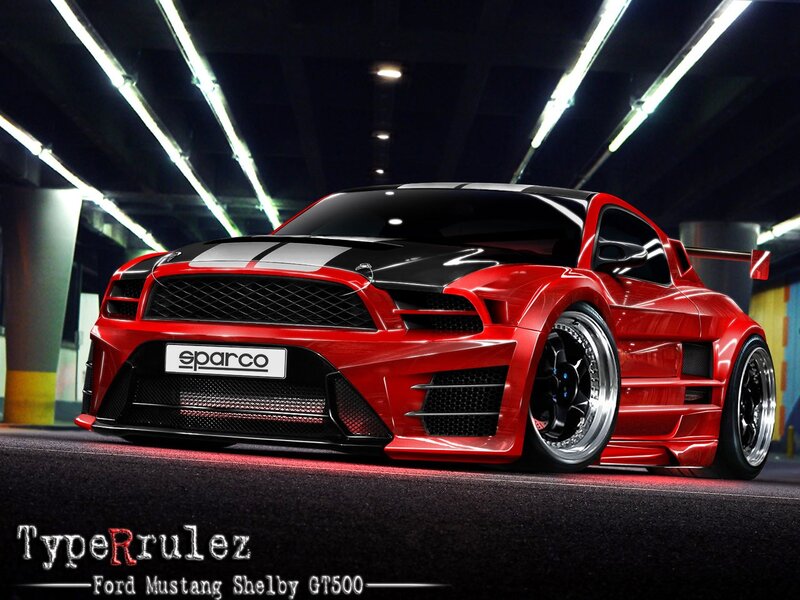 Red Ford Mustang Shelby GT500