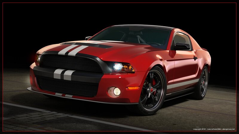 Red Ford Mustang Shelby GT500