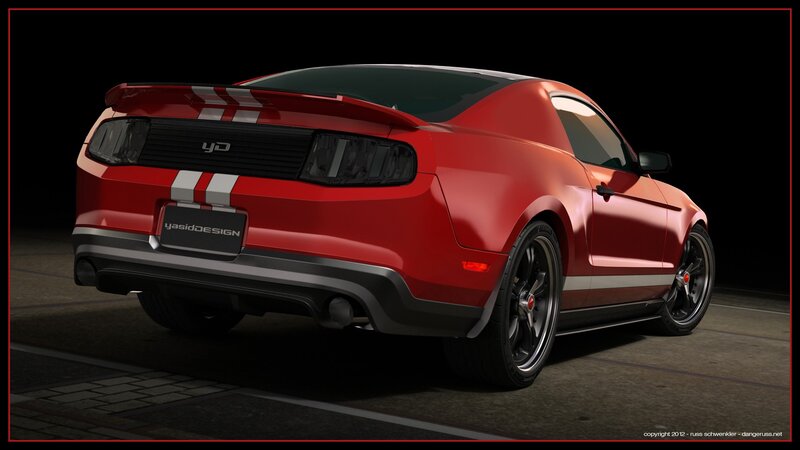 Red Ford Mustang with Yasid Design