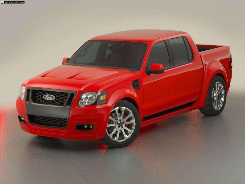 red Ford pickup truck