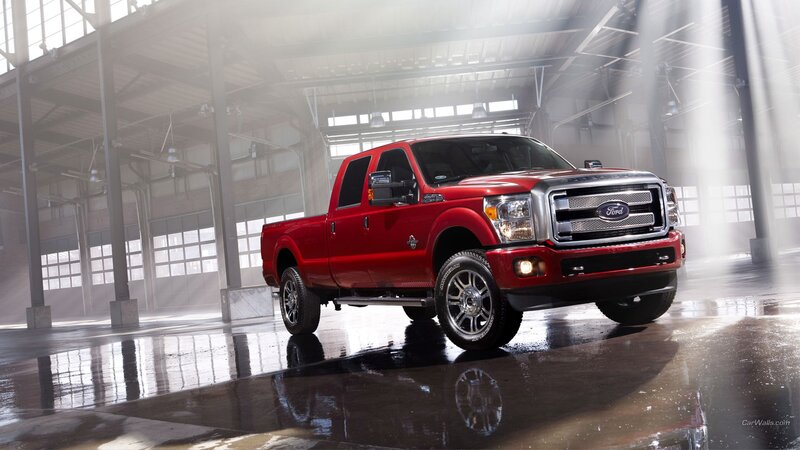 Red Ford Pickup Truck — Dramatic