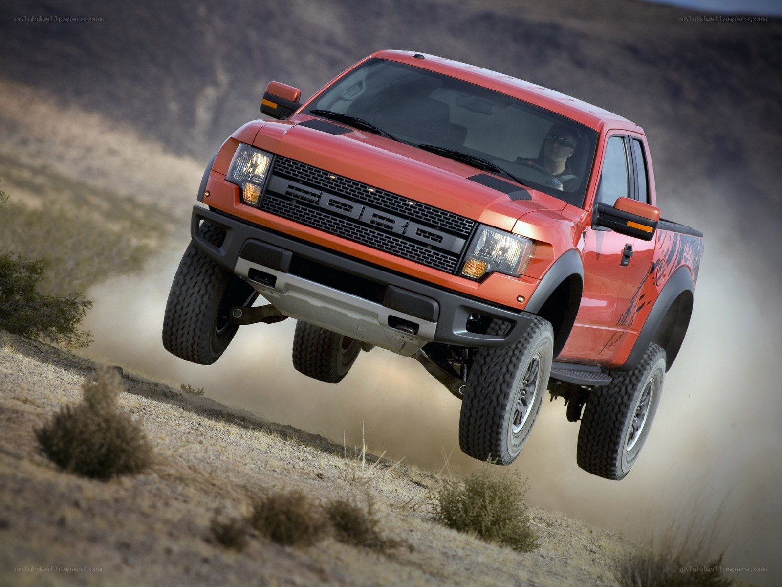 Red Ford Raptor off-road
