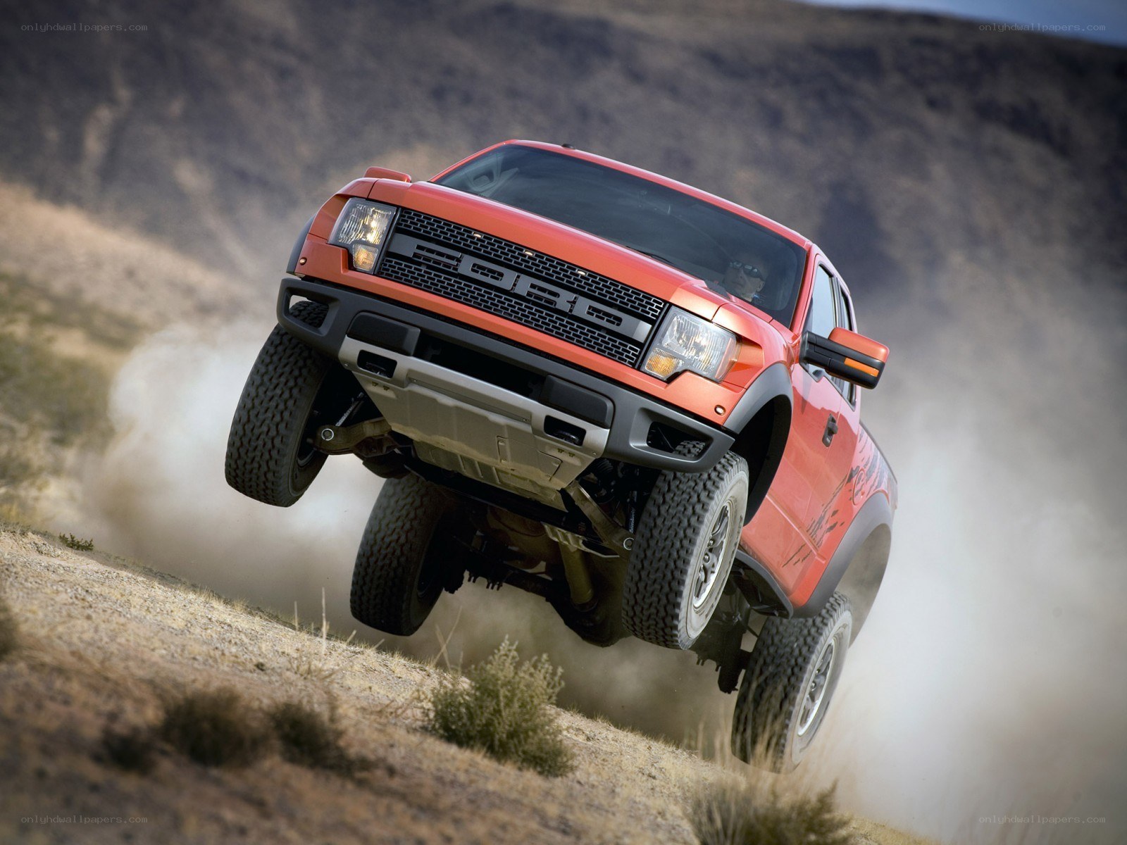 Red Ford Raptor off-road