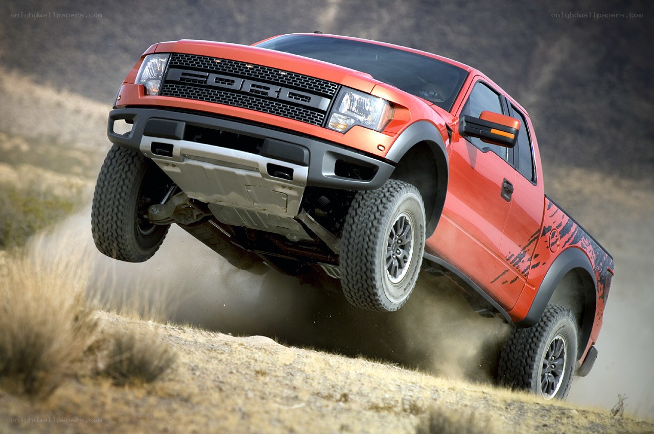 Red Ford Raptor off-road