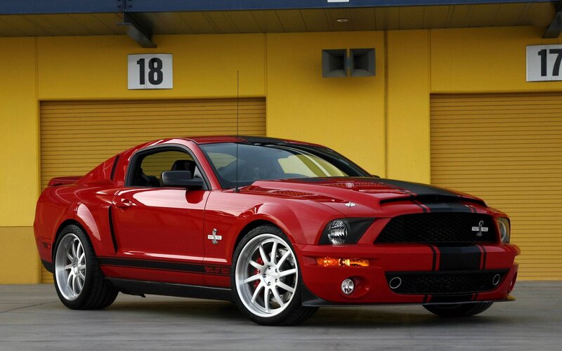 Red Ford Shelby Gt500 — Dramatic, Photograph, Car