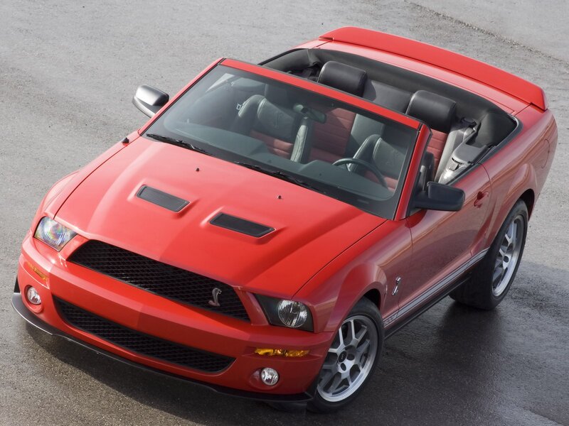 red ford shelby mustang convertible