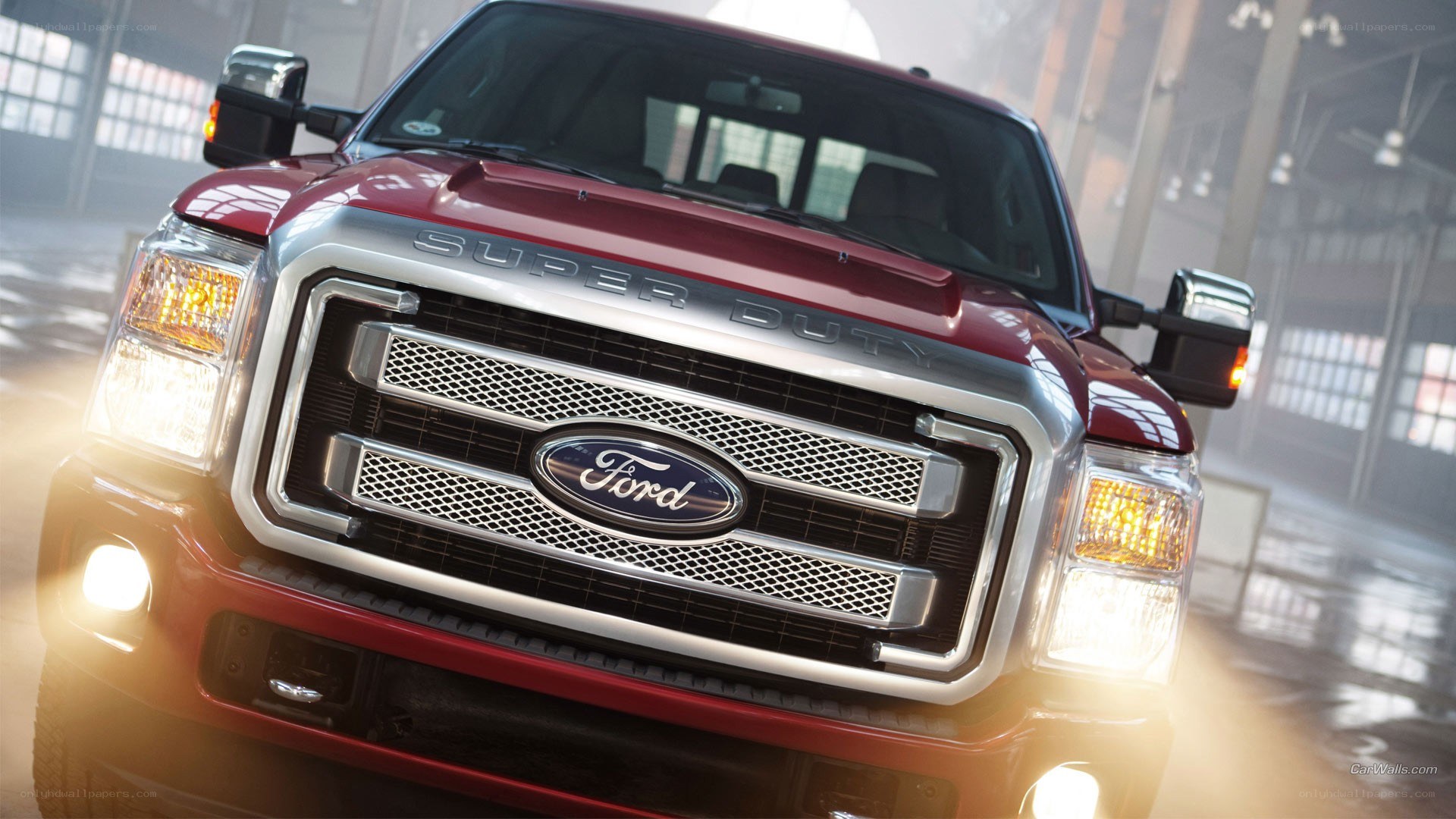 Red Ford Super Duty truck