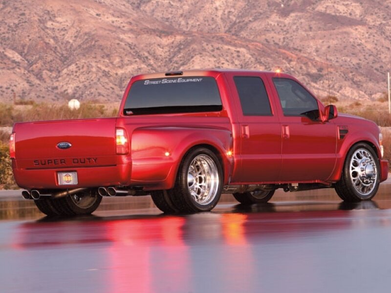 Red Ford Super Duty truck
