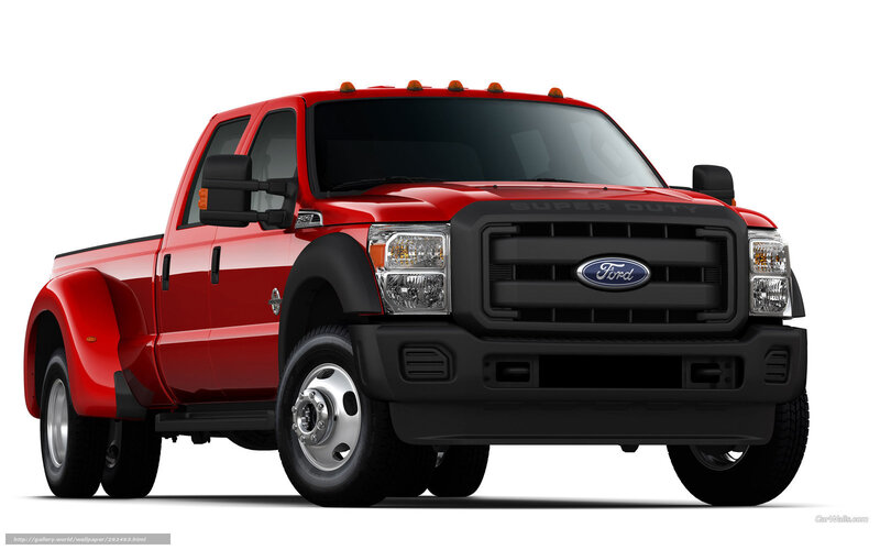 Red Ford Super Duty truck