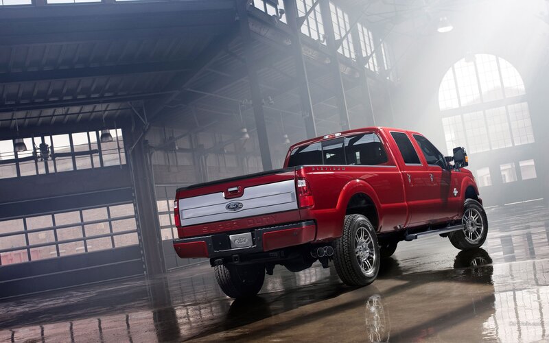 Red Ford Super Duty truck
