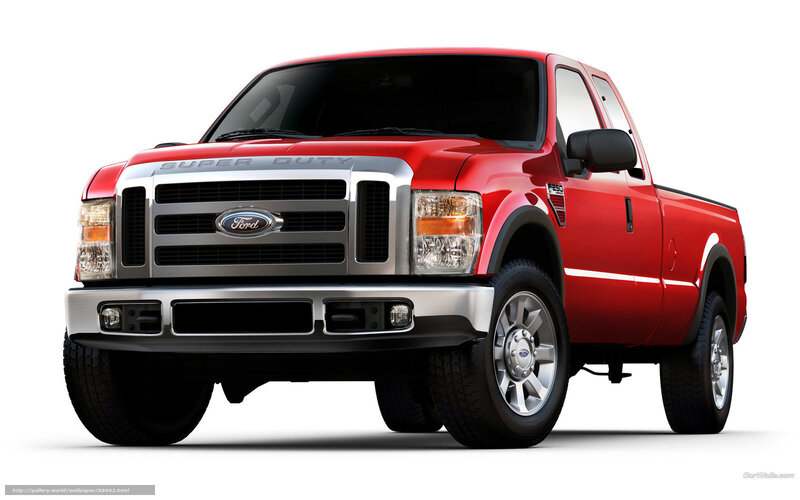 Red Ford Super Duty truck