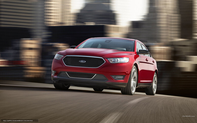 Red Ford Taurus — Dynamic, Afternoon, Photograph, Car, City