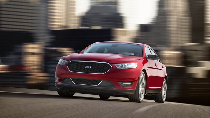 Red Ford Taurus — Dynamic, Afternoon, Photograph, Car