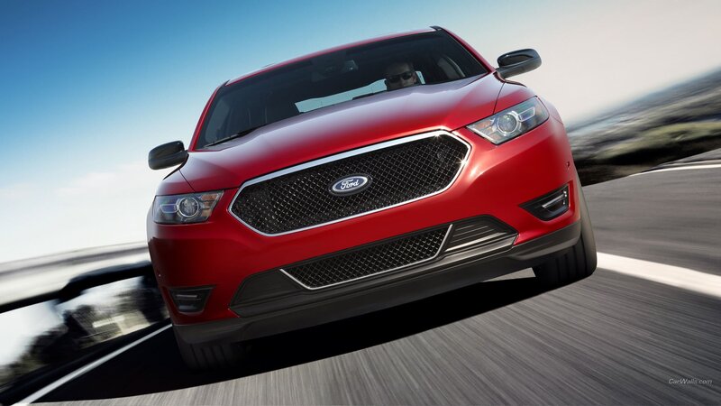Red Ford Taurus — Dynamic, Afternoon, Photograph
