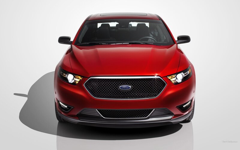 red ford taurus front view