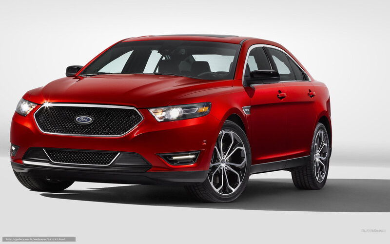 Red Ford Taurus Sedan — Neutral, Photograph, Car