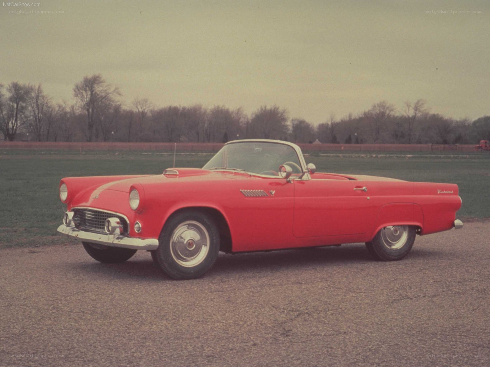 Red Ford Thunderbird convertible