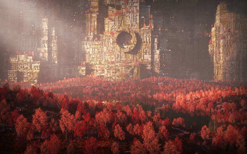 Red Forest and Ancient Ruins