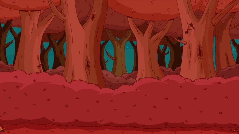 Red Forest Landscape — Mysterious