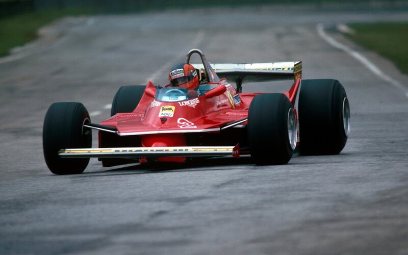 Red Formula 1 car on track