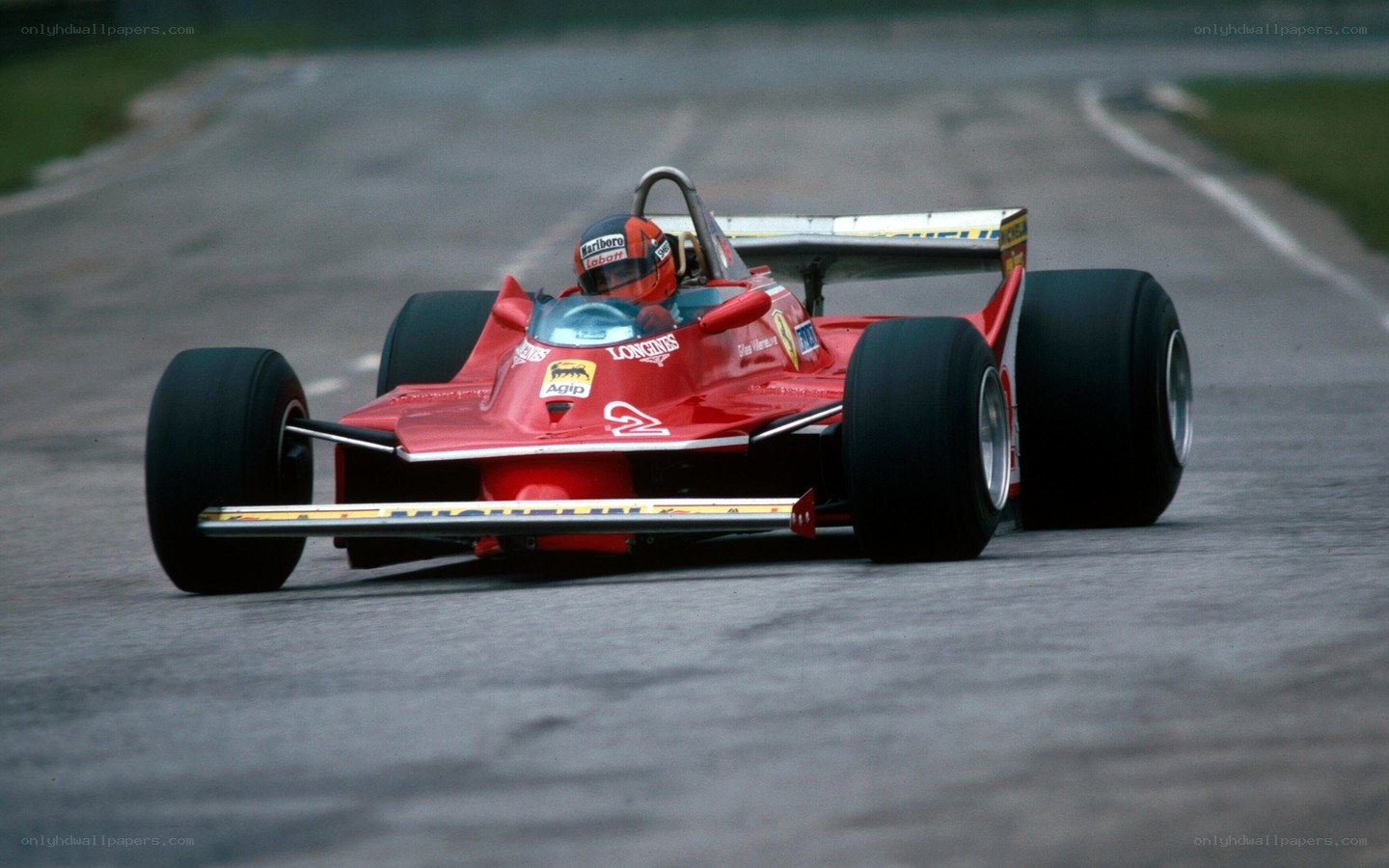 Red Formula 1 car on track
