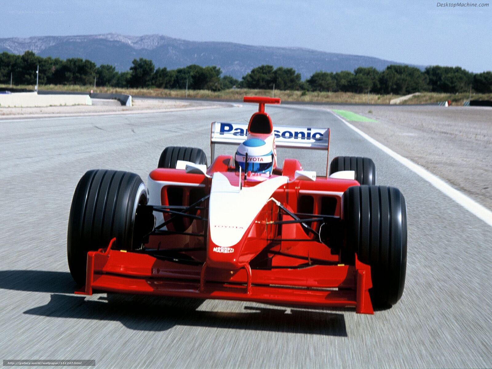 Red Formula 1 car on track