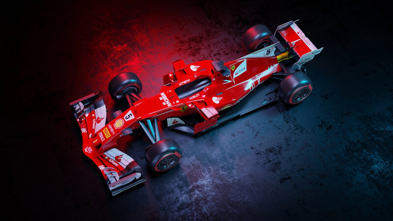 Red Formula One Car — Dramatic, 3d Render, Racing Car