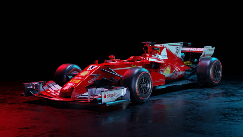 Red Formula One Car — Dramatic, 3d Render