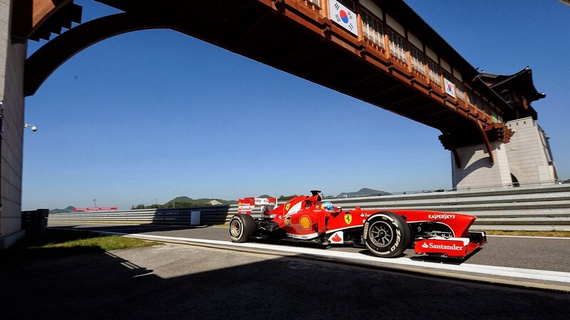 Red Formula One Car — Dramatic, Afternoon, Photograph