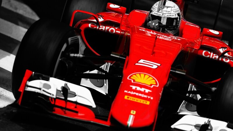 Red Formula One Car — Dramatic, Photograph, Driver, Helmet