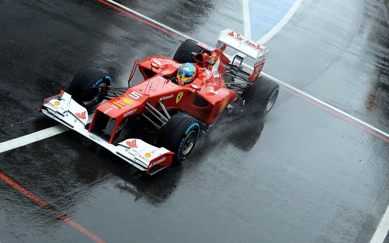 Red Formula One Car — Dramatic, Photograph, Driver