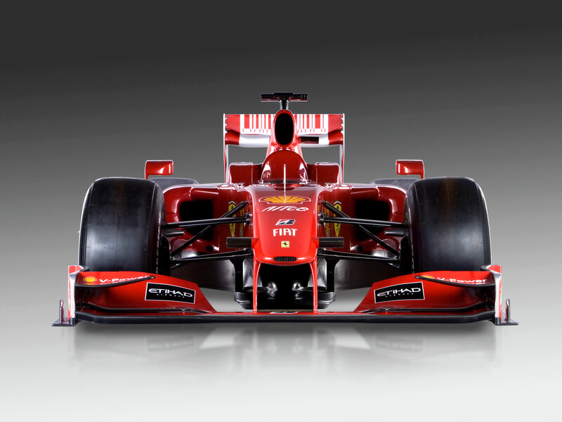 Red Formula One Car — Dramatic, Photograph, Tires, Front Wing