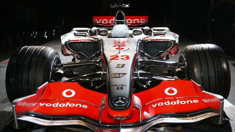 Red Formula One Car — Dramatic, Photograph, Vodafone