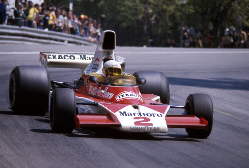Red Formula One Car — Dynamic, Afternoon, Photograph, Driver, Crowd, Race Track